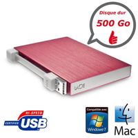 DISQUE DUR EXTERNE Lacie Rikiki Go 500 Go 2.5" Rouge