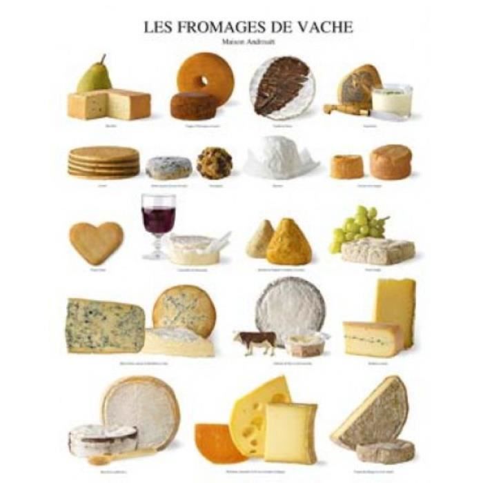 Fromage Poster Reproduction Les Fromages De Vache 50 X 40 Cm Achat Vente Affiche Cdiscount 
