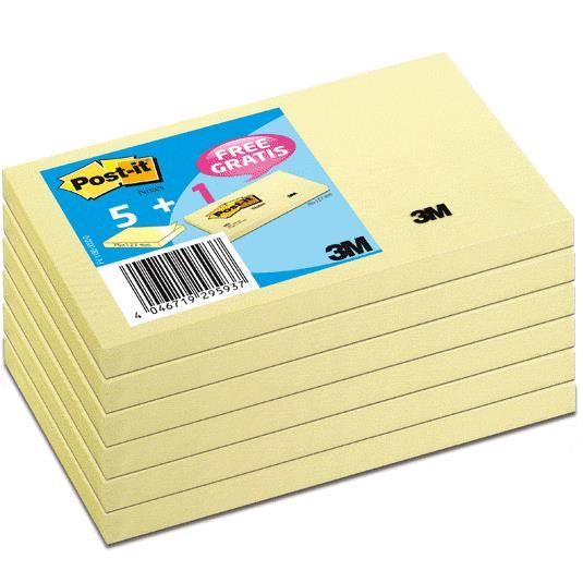 Postit Note 76 x 127 mm Lot de 6 blocs Achat / Vente bloc note Postit Note 76 x 127 mm Lo