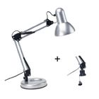 LAMPE A POSER  TECHNO Lampe de bureau articulée métal argent