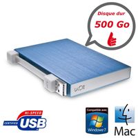 DISQUE DUR EXTERNE Lacie Rikiki Go 500 Go 2.5" Bleu