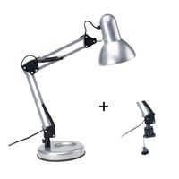LAMPE A POSER  TECHNO Lampe de bureau articulée métal argent