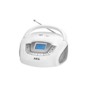 AEG SR 4373WH Boombox Radio Stéréo Aux-In + USB Port - Blanc