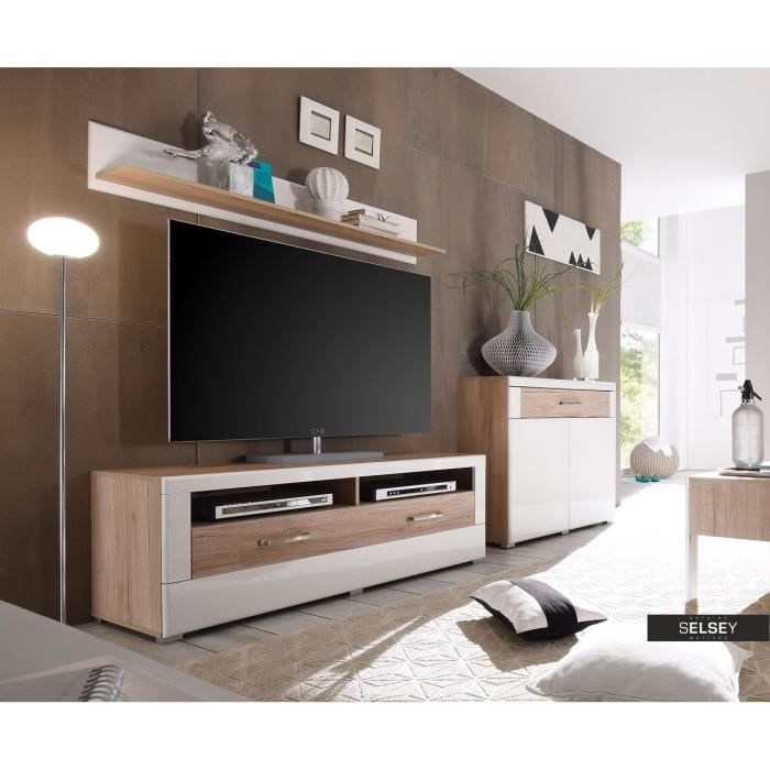 Meuble TV Teinte 140 cm - Achat / Vente meuble tv Meuble ...