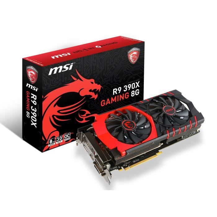 MSI carte graphique R9 390X Gaming 8Go DDR5 Prix pas cher Cdiscount