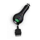 BATTERIE / CHARGEUR / ADAPTATEUR Chargeur voiture noir  retractable pour Apple