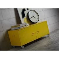 BEAVIS Meuble TV 100 cm coffre métal jaune BEAVIS Meuble TV 100 cm coffre métal jaune