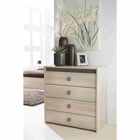 FRANCESCA Commode 4T coloris acacia et basalte FRANCESCA Commode 4T coloris acacia et basalte
