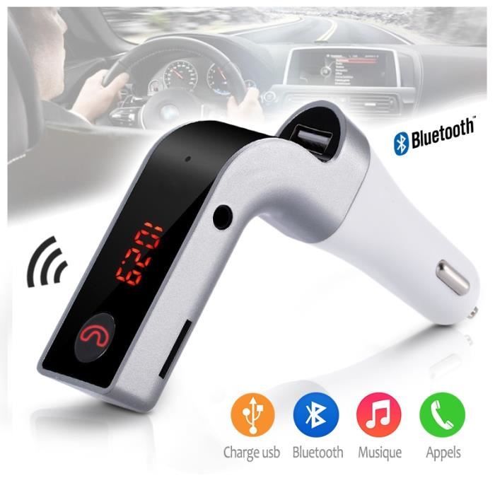 Kit Bluetooth Mains Libres Voiture Gris pour Samsung Galaxy J1, Galaxy J5, Galaxy J3, Galaxy A3