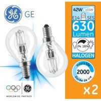 AMPOULE - LED - HALOGENE  Lot de 2 sphérique halogène 42W E14