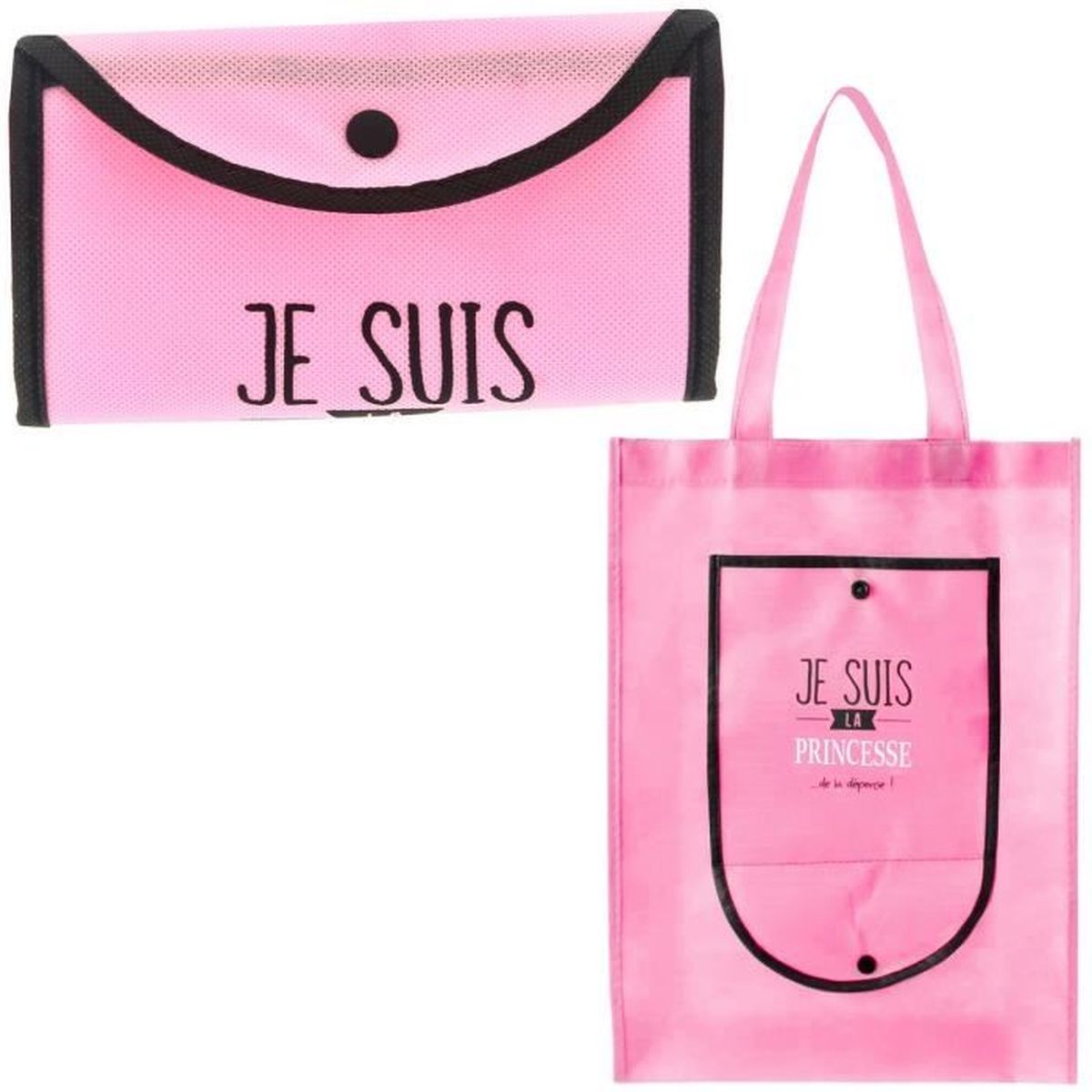 Sac Pochette Pliable Cabas Shopping Courses Je Suis La Princesse Rose Achat Vente Sac