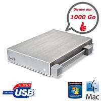 DISQUE DUR EXTERNE Lacie Rikiki Go 1000 Go 2.5" Argent