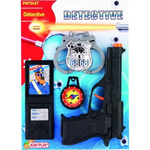 KIMPLAY Equipement police - Badge, menottes, pistolet, boussole