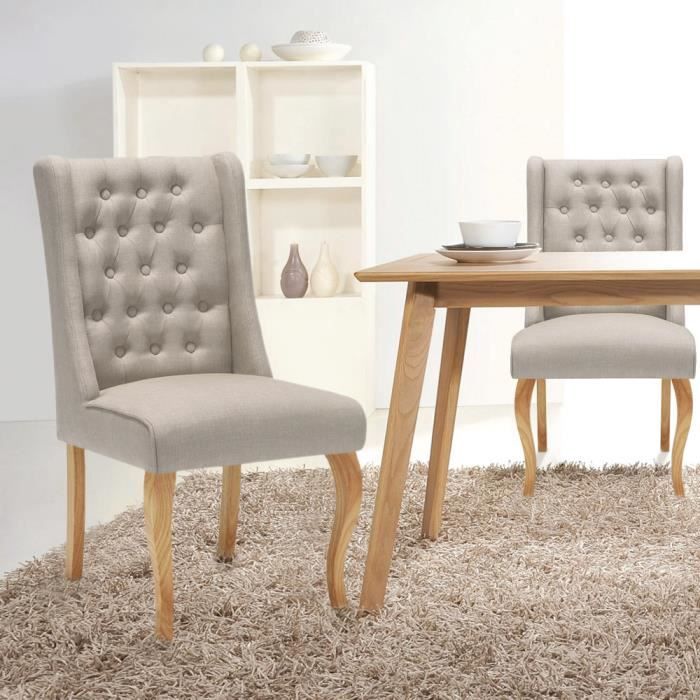 Chaise de salle a manger en lin achat / vente chaise de salle a ... Salle Classique désign à manger