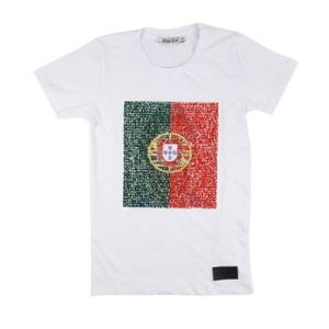 t shirt graphique portugal blanc nations