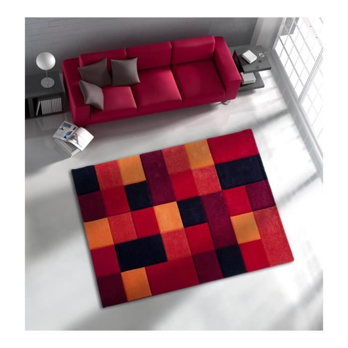 Allotapis tapis à courtes mèches pour salon rouge eden ... Image de tapis pour salon