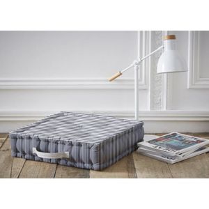 TODAY Coussin de sol LINY 45x45 cm bleu et blanc