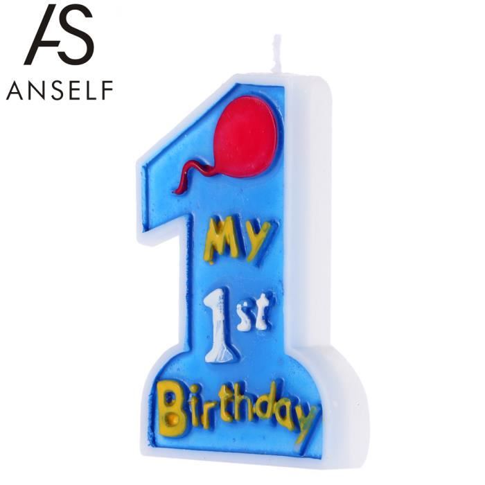 Bougie Bleu de 1 an anniversaire pour première fête d'anniversaire de