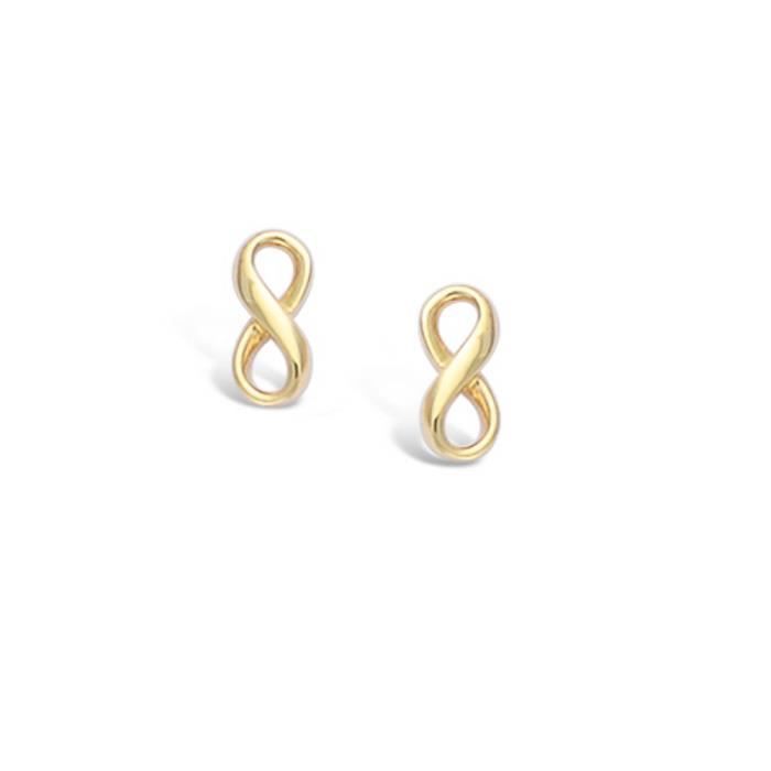 Boucles d'Oreilles Plaqué Or Puces Infini