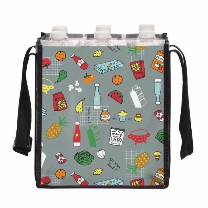 Sac à Bouteilles Lauviomify Pour 6 Vins - 27x18x27cm - Noir Avec Poignée