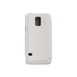 Swiss Charger - Etui Folio en Simili Cuir pour Samsung Galaxy S5 Mini - Blanc