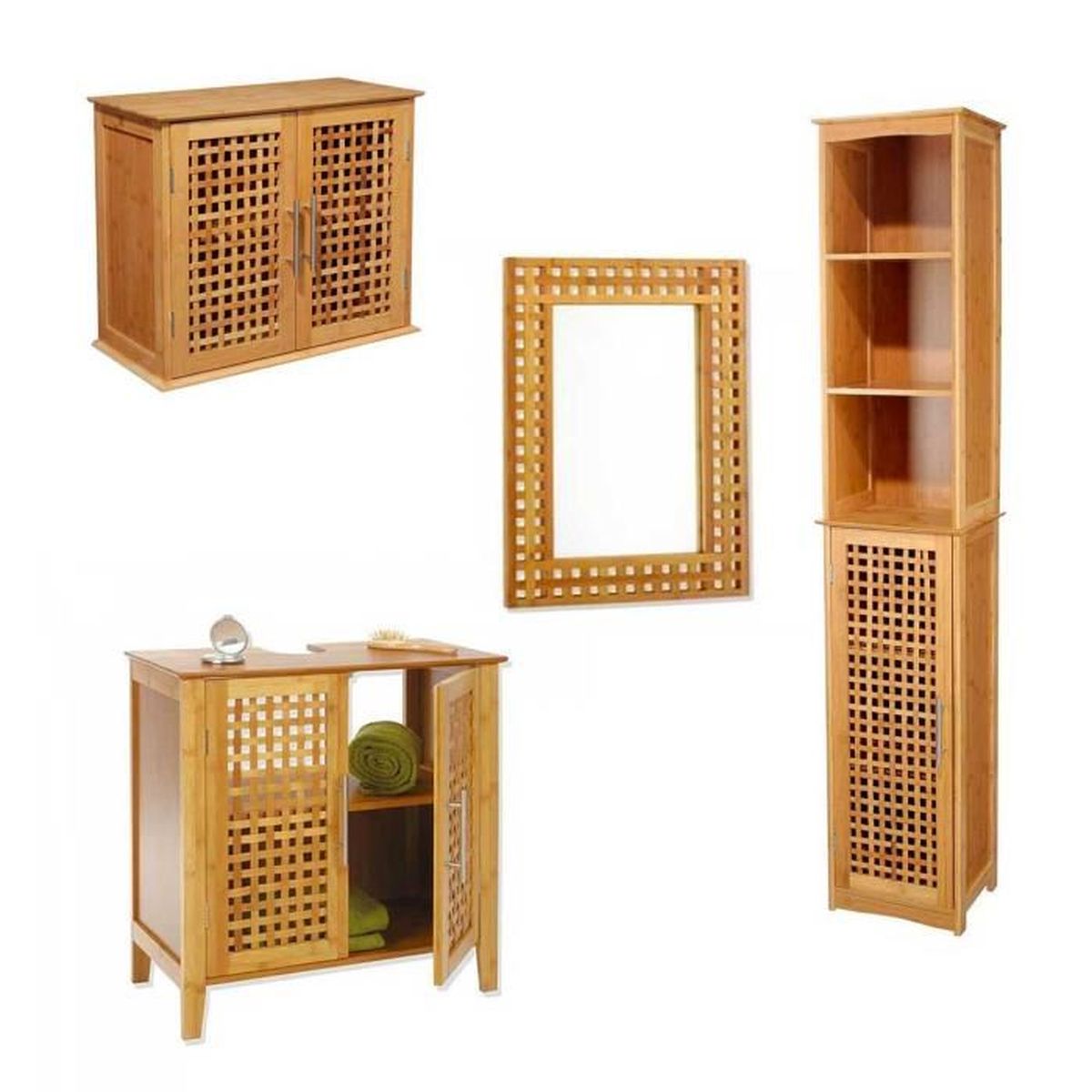 Salle de bain complète en Bambou Naturel Achat / Vente salle de bain complete Salle de bain