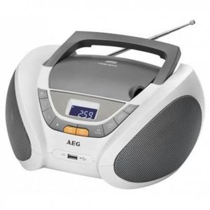 AEG SR 4358CD WH Radio CD MP3 USB Aux-In LCD - Blanc