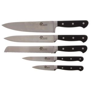 PRADEL EXCELLENCE Bloc de 5 couteaux de cuisine I7409 10-12-20cm noir