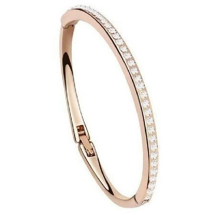 BRACELET , GOURMETTE Bracelet Jonc Rigide Doré Cristal SWAROVSKI
