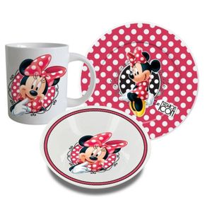 VAISSELLE BÉBÉ MINNIE Set repas 3 pièces Céramique VAISSELLE BÉBÉ MINNIE Set repas 3 pièces Céramique