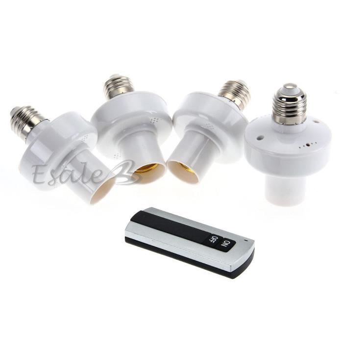 4x E27 30W Douille + Télécommande Contrôleur Sans Fil 10M + Support