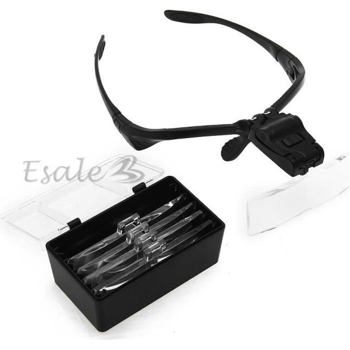 LOUPE VERRE GROSSISSANT 5 LENTILLES LUM... Noir Achat / Vente