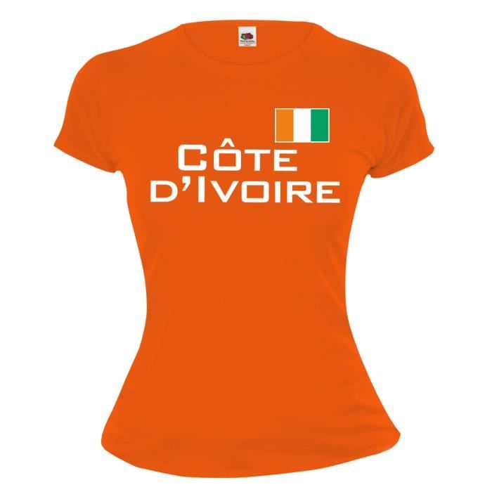 Girlie TShirt Cote d Ivoire I... Orange Achat / Vente tshirt