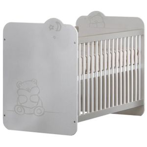 TEDDY Lit Bébé ? Barreaux 60x120 cm Coloris Blanc