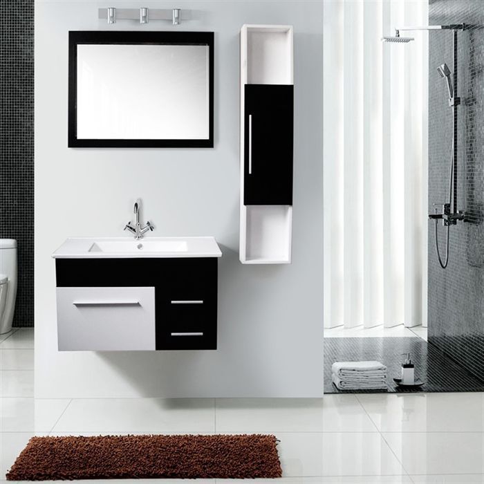 Ensemble meuble salle de bain noir avec miroir  NESS  Nantes  44000 