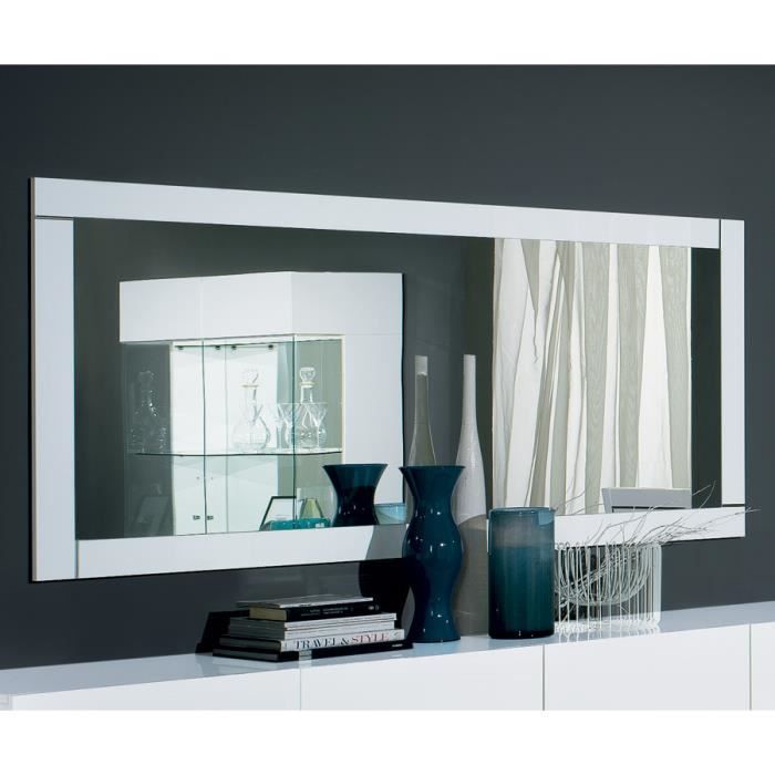 miroir mural blanc laque