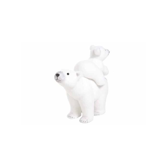 Figurine ours polaire avec bébé Blanc Décoration de noël Achat
