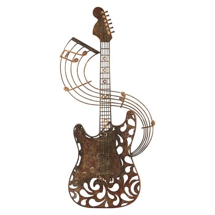 Decoration Murale Guitare Metal 65 Cm Achat Vente Tableau Toile Métal Soldes Dété 