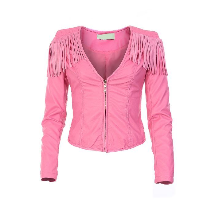 Blouson simili cuir rose La Redoute