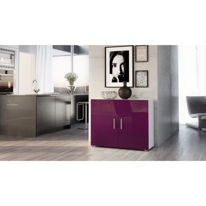 commode blanc framboise
