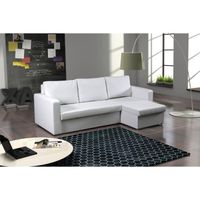 CANAPE MILO Canapé d'angle convertible blanc en PU