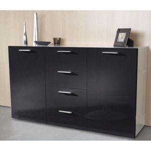 BUFFET - BAHUT FINLANDEK Enfilade laquée FLORIDA blanc/noir BUFFET - BAHUT FINLANDEK Enfilade laquée FLORIDA blanc/noir