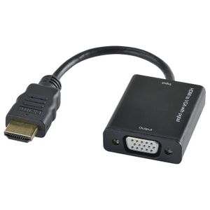 ERARD 7966 Convertisseur HDMI Mâle / VGA Femelle - Connectique Or - Auto-alimenté