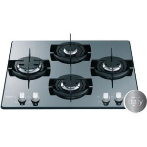 HOTPOINT FRDD 642 HA(ICE) Table de cuisson gaz-4 foyers-7,3kW-L60 x P 51cm-Rev?tement verre-Noir