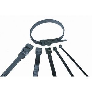 VOLTMAN Lot de 100 colliers de fixation Nylon - 350 x 7,5 mm - Noir