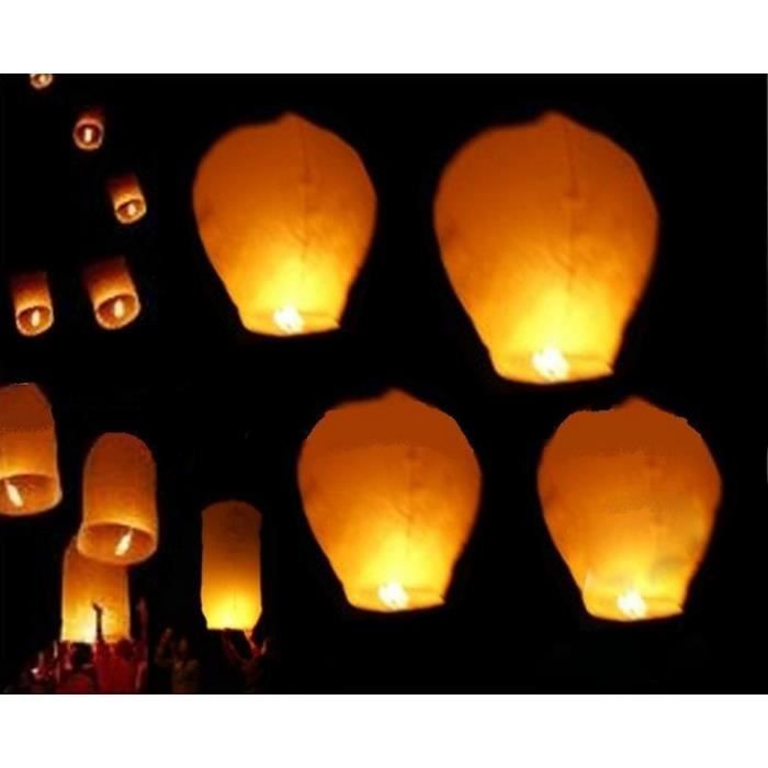 10 lanternes volantes blanches idéales pour votre Mariage. Elles sont