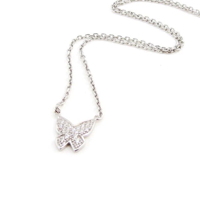 Collier Argent Papillon Blanc Achat Vente Sautoir Et Collier