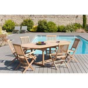 JAVA Lot de 2 fauteuils de jardin en teck