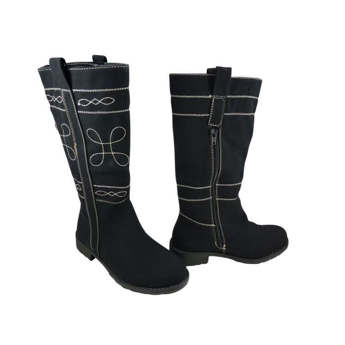 bottes en daim noir femme