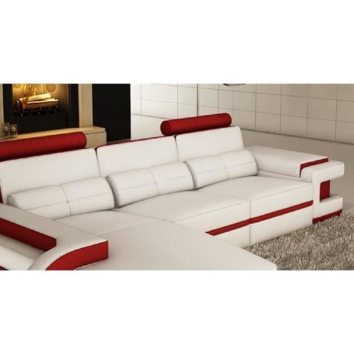 canape design blanc et rouge